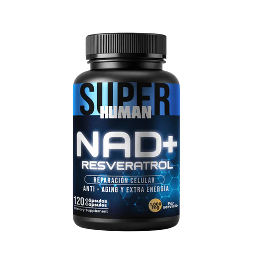 NAD + Resveratrol - Cápsulas de Reparación Celular Antienvejecimiento y Energía Extra (120 Cápsulas) - SuperHuman™
